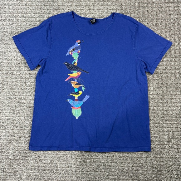 Sabaku Artwear Tops - Sabaku Artwear Womens Blue Desert Bird Totem Graphic T-Shirt Medium Made in USA